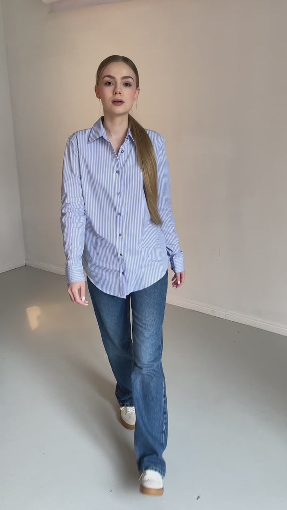 Fiena Damska koszula biznesowa o taliowanym kroju typu slim fit